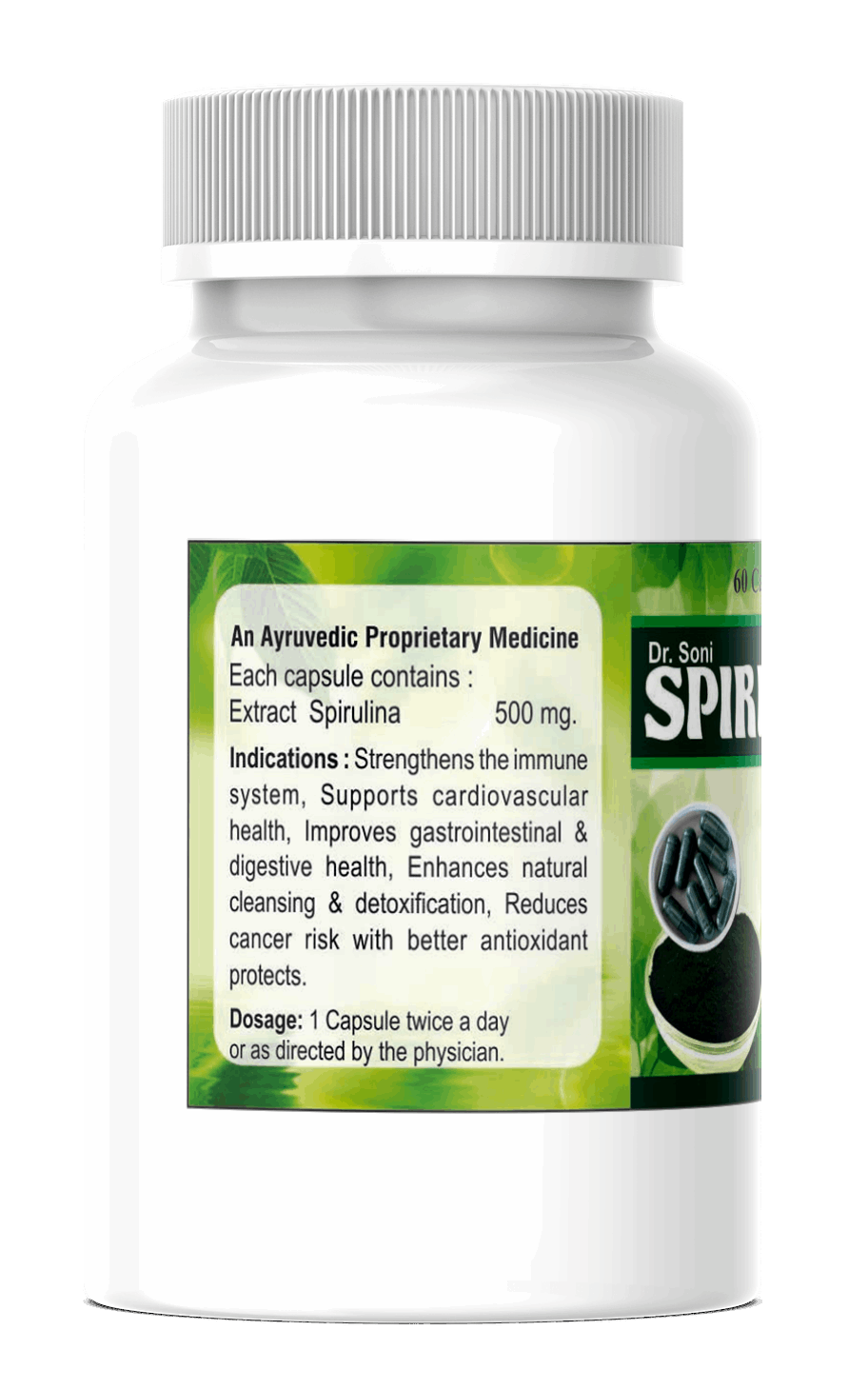 Helps In Healthy Heart Capsules (60 Capsule),Weight Management Vitamin A Triglyceride Reduce blood pressure Protein Potassium Organic Spirulina Capsules Nutrients and vitamins natural ways to boost immunity LDL Immunity Booster Green Food Calcium Boost immunity Antioxidants Anti-inflammatory Anti-cancer
