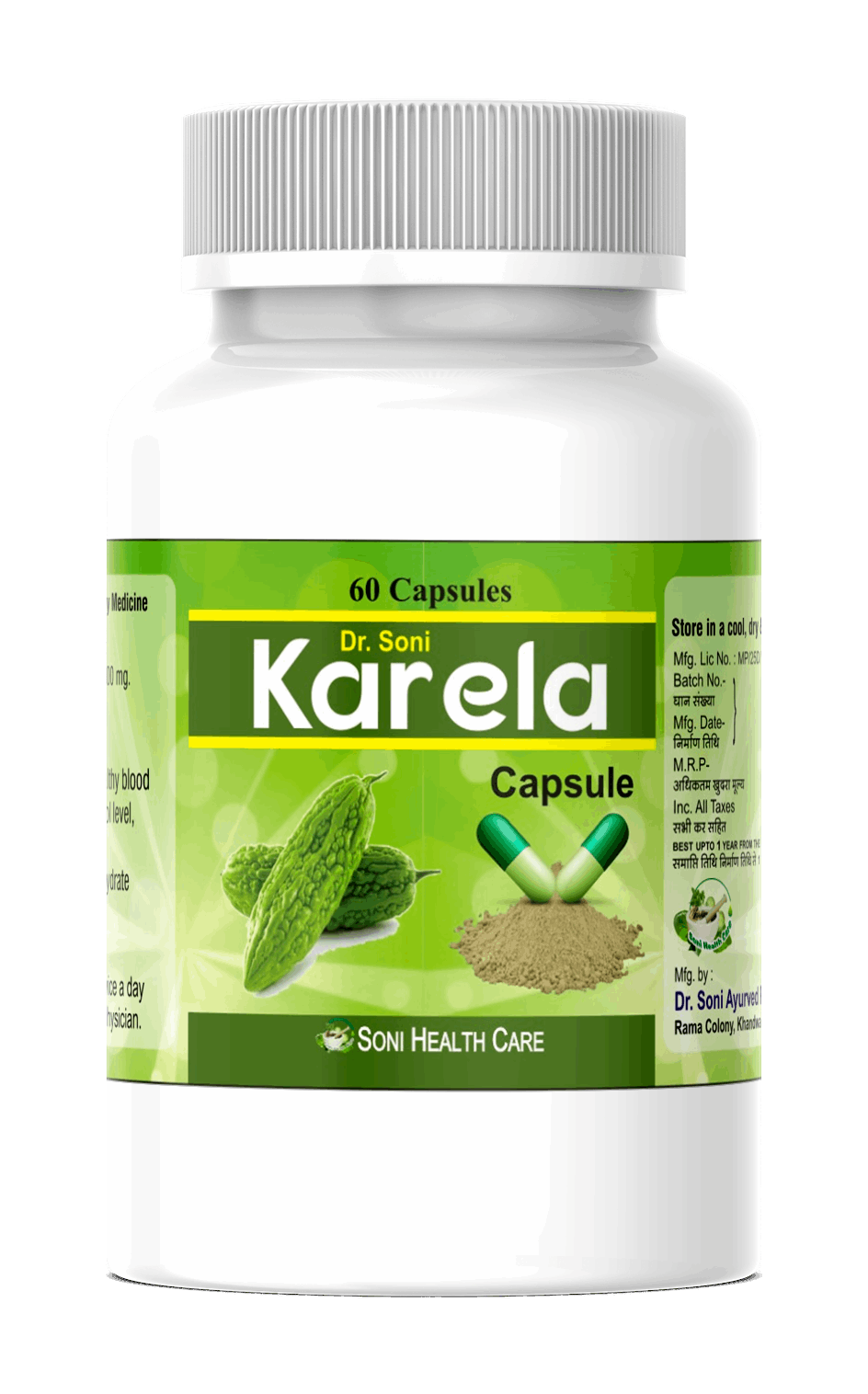 Dr. Soni Karela /Bitter Gourd Extract Capsule for Control Sugar Level,Blood Purification & Healthy Metabolism (60 Capsule X 500 mg),Sugar levels,sugar level,Soni Karela,normal sugar levels,normal blood sugar levels,Karela,high blood sugar levels,diabetic blood sugar levels,Blood sugar levels,Bitter Gourd